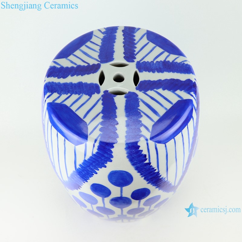 Blue circle geometry porcelain stool home use