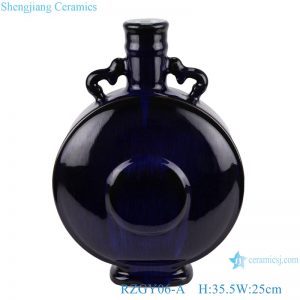 RZGY06-A Color glaze black round mouth shape vase