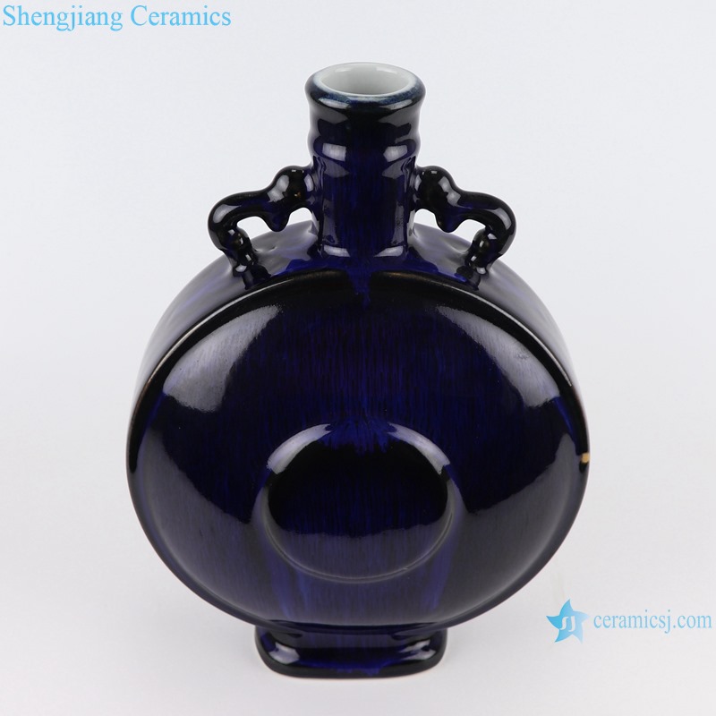 Color glaze black round mouth shape vase