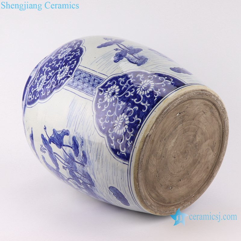 Blue&white handmade porcelain pots of lotus design storage