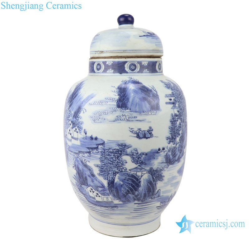 Blue&white porcelain landscape design ginger jars
