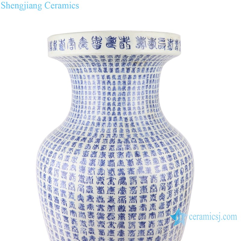 Blue&white porcelain multi-word text design vases