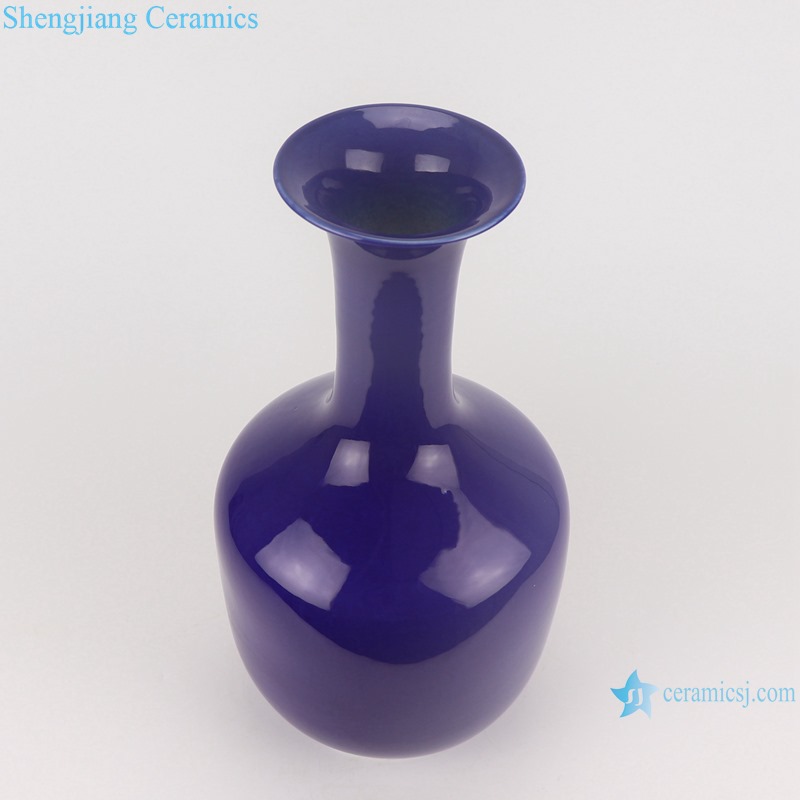 RZMS08-B Altar blue Glazed long neck Ceramic Vase
