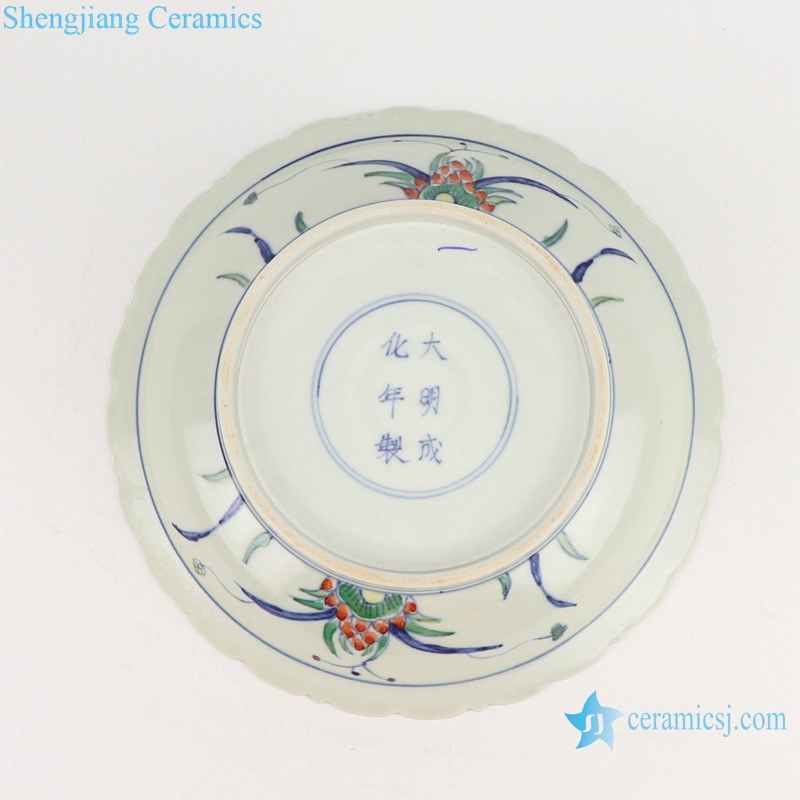 RZSZ12-E Antique Ducks Playing in the Water Colorful Lotus Flower Design Ceramic Decorative Plate