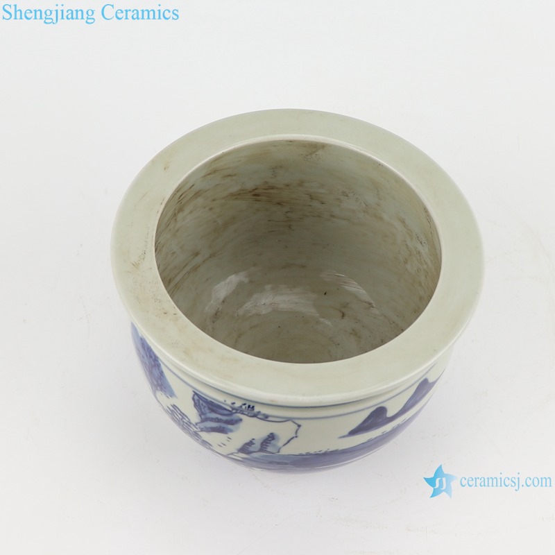 RZGC15-A-B-C-D-E-F-G-H-I Blue and white Porcelain Small Ancestor design Ceramic Pot Garden Plant