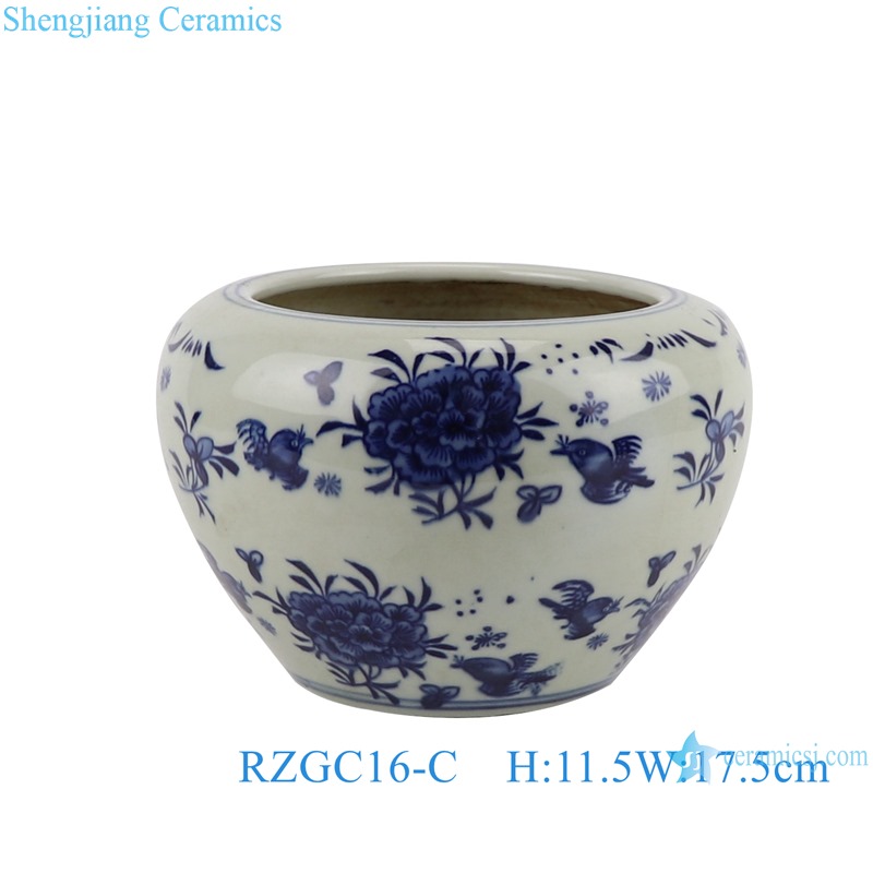 RZGC16-A-B-C-D blue and white The Character Design Ancestor Ceramic Pot Porcelain Planter