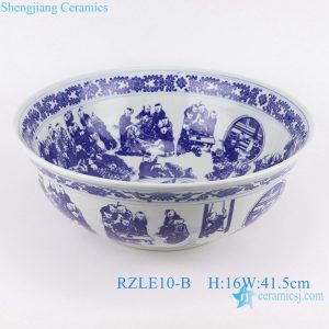 RZLE10-B Blue and White Porcelain Bathroom sink Hundred subgraphs Baby play Childlike pattern Art washbasins wash hand