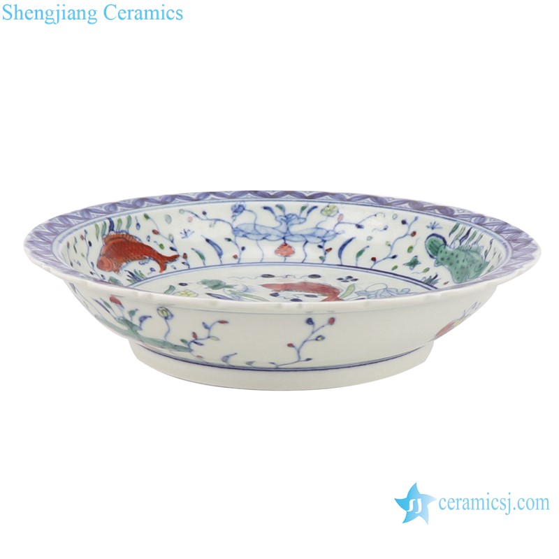 8.5inch Ceramic Contrasting colors Fish design Porcelain Decorative Plate for home decor