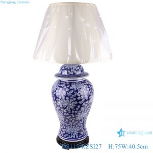 DS115-RZSI27 Blue and white Porcelain Plum Table lamps Ginger Jars Table Ceramic reading lamps