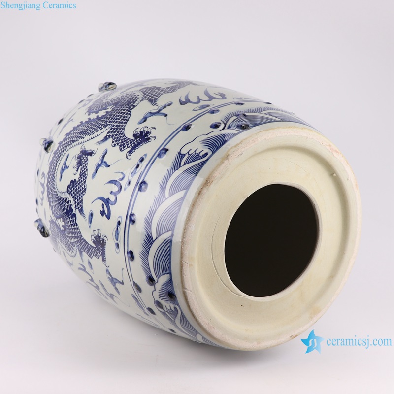 RZMA20-E Blue and white Porcelain Dragon Design Ceramic Garden Stool Home chair seat