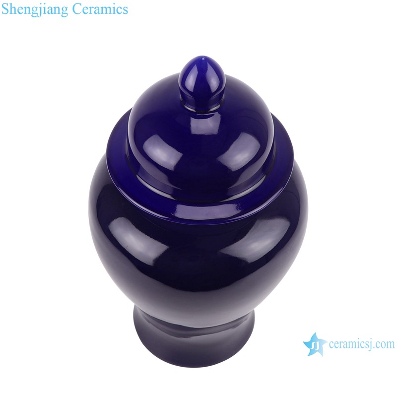 RZRV24-F-YQF0006 dark blue color glazed Porcelain Storage Pot  small ceramic ginger jar