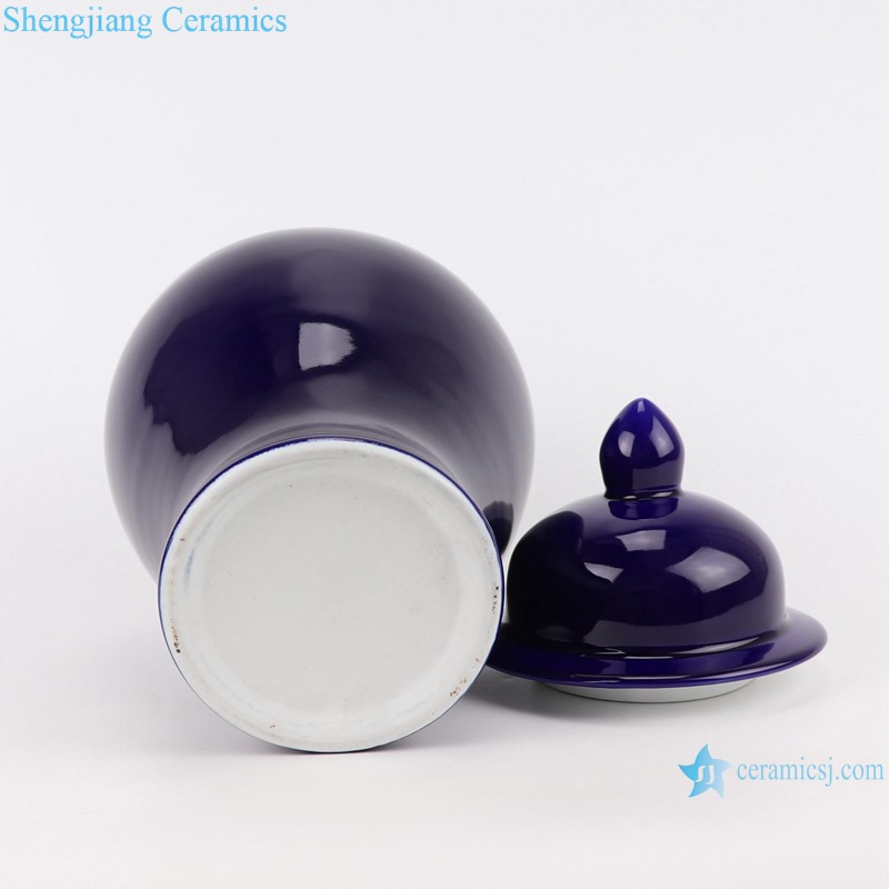 RZRV24-F-YQF0006 dark blue color glazed Porcelain Storage Pot small ceramic ginger jar