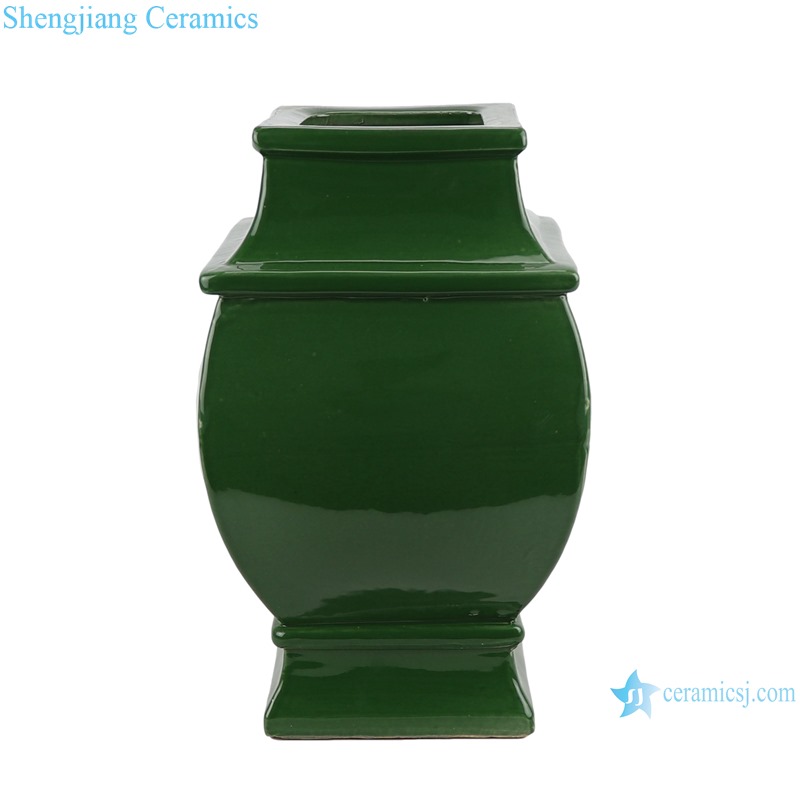 Color glaze sacrifice blue and Green orchid glazed square ceramic vase