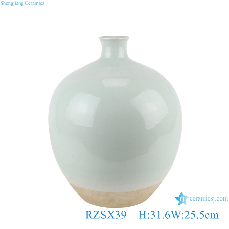 Light Green Glazed Color pomegranate Shape Porcelain Tabletop Vase