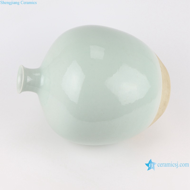 RZSX39 Light Green Glazed Color pomegranate Shape Porcelain Tabletop Vase