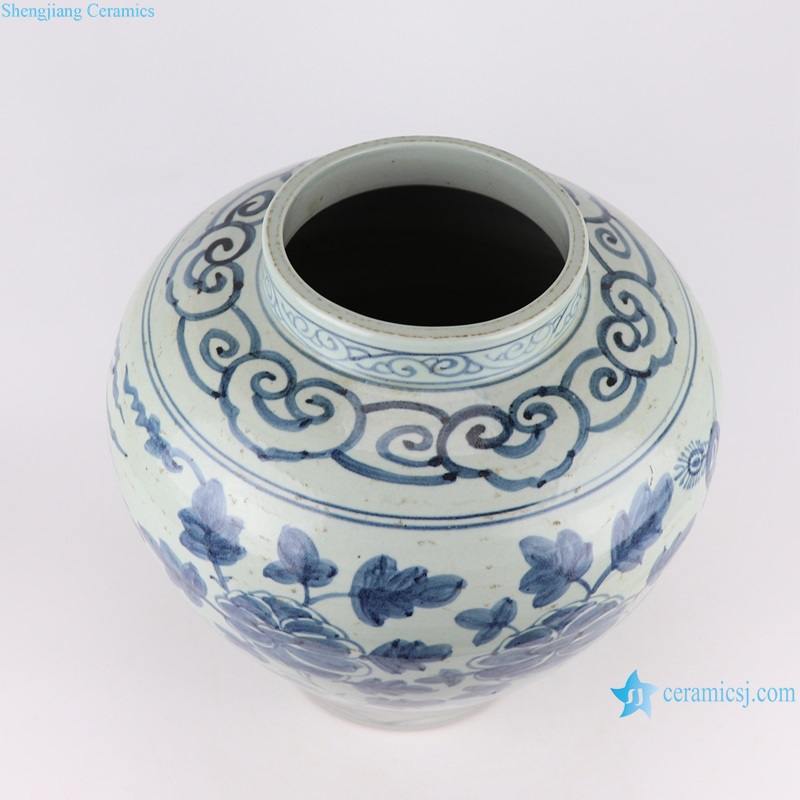RZSX48 Flower and Bird Porcelain Jar peacock Design Ceramic Storage Pot Holder