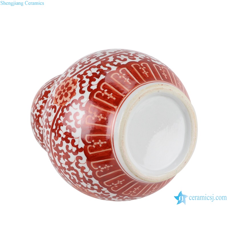 RZTX01 Twisted Leaf flower pattern Red gourd bottle Porcelain vase