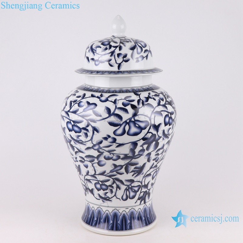 RYKB160-S-L Jingdezhen Storage Lidded Ginger Jars Blue and White Porcelain Flower Twisted storage General pot