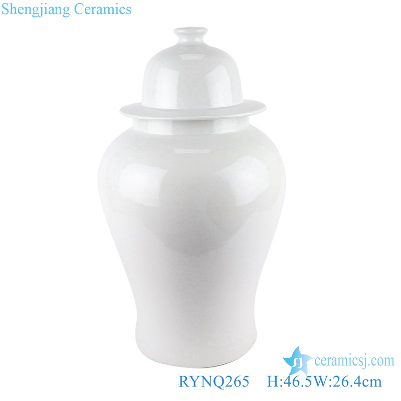 Jingdezhen craft Pure White Ceramic Storage General pot Lidded Temple Ginger Jars