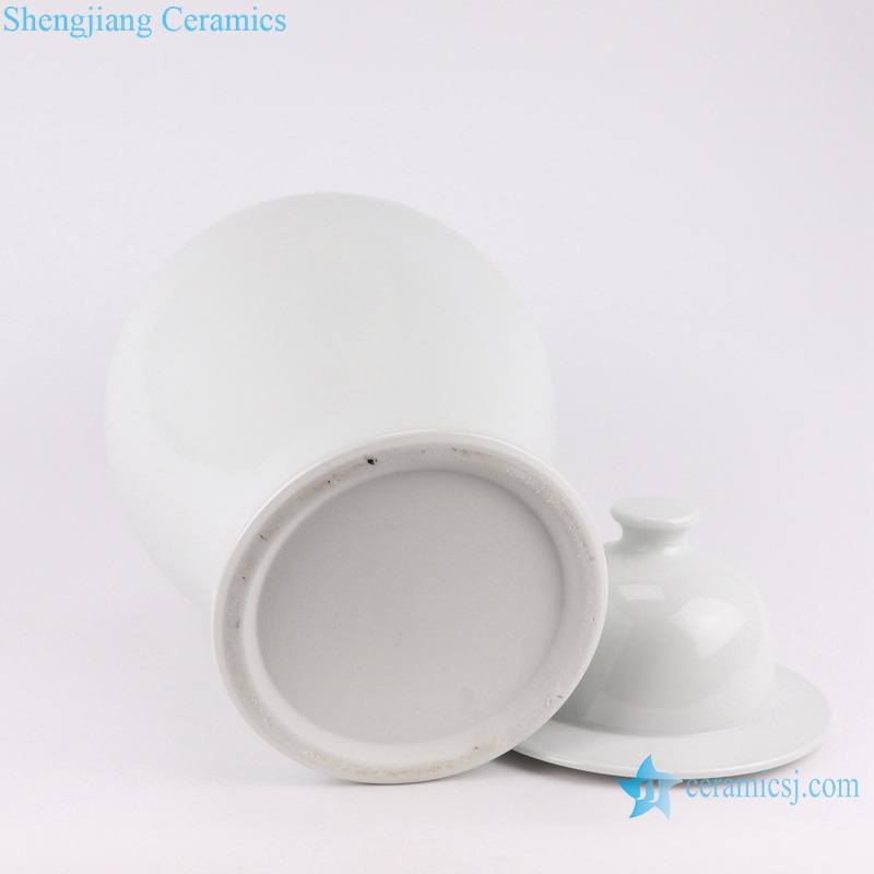 RYNQ265 Jingdezhen craft Pure White Ceramic Storage General pot Lidded Temple Ginger Jars