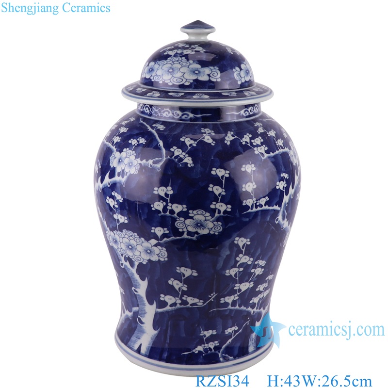 Blue and White Ice Plum Ceramic Storage General Pot PorcelainTemple Ginger Jars