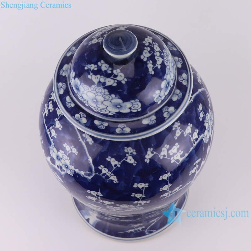 RZSI34 Blue and White Ice Plum Ceramic Storage General Pot PorcelainTemple Ginger Jars