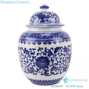 RZKR21 Antique yuan dynasty blue and white ceramic jar