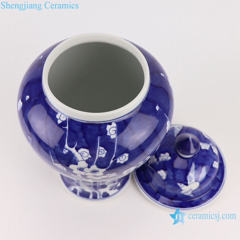 RYCI64 Blue and white ice plum ceramic ginger jar
