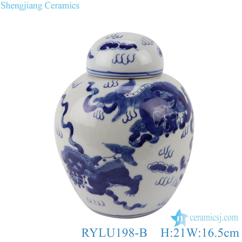 RYLU198-A-B-C-D hand painted blue and white ceramic tea jars