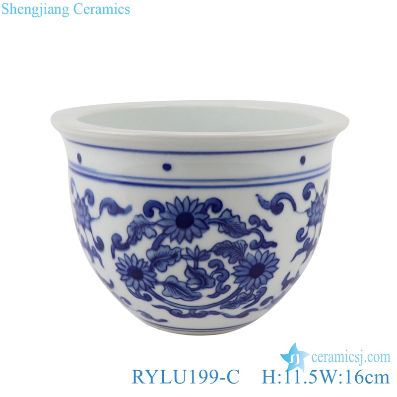 RYLU199-A-B-C-D-E-F-G-H-I-J Jingdezhen blue and white ceramic porcelain planter different patterns