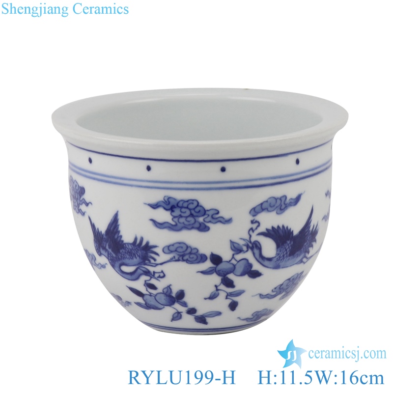 RYLU199-A-B-C-D-E-F-G-H-I-J Jingdezhen blue and white ceramic porcelain planter different patterns