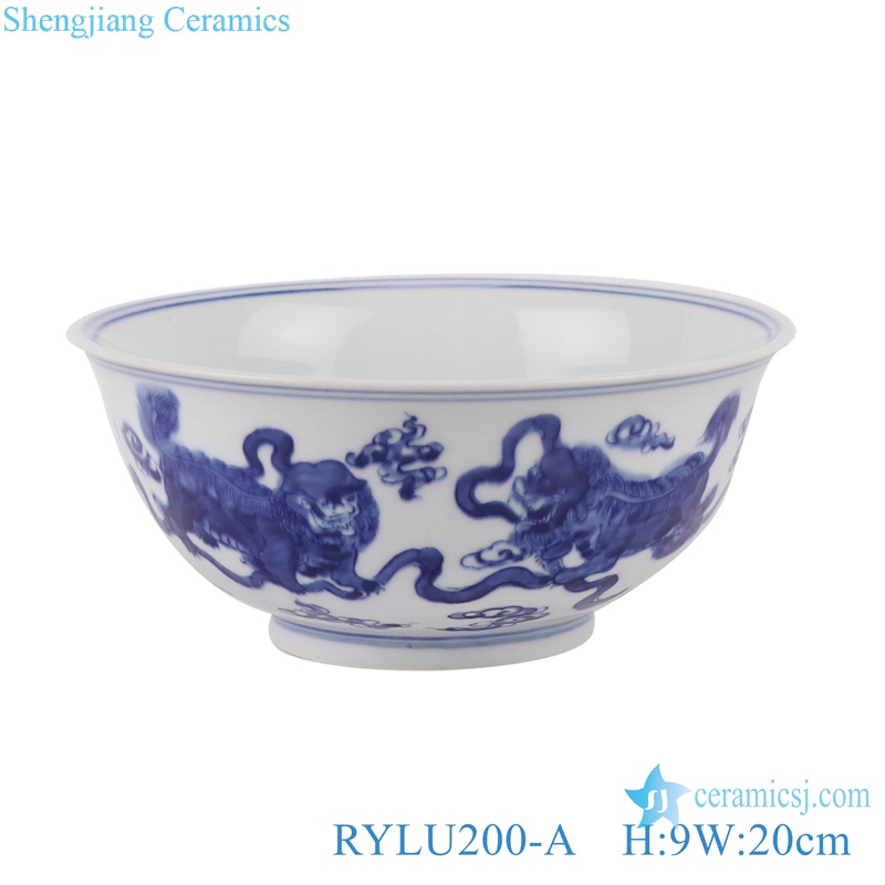 RYLU200-A-B-C-D-E blue and white ceramic dinner ware D20cm bowl