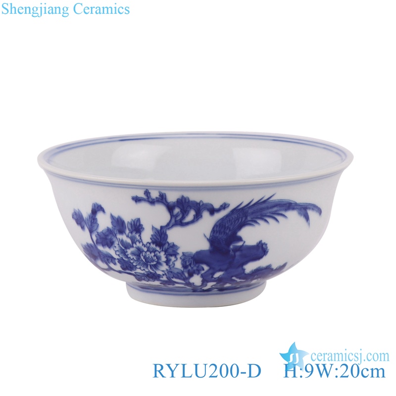 RYLU200-A-B-C-D-E blue and white ceramic dinner ware D20cm bowl