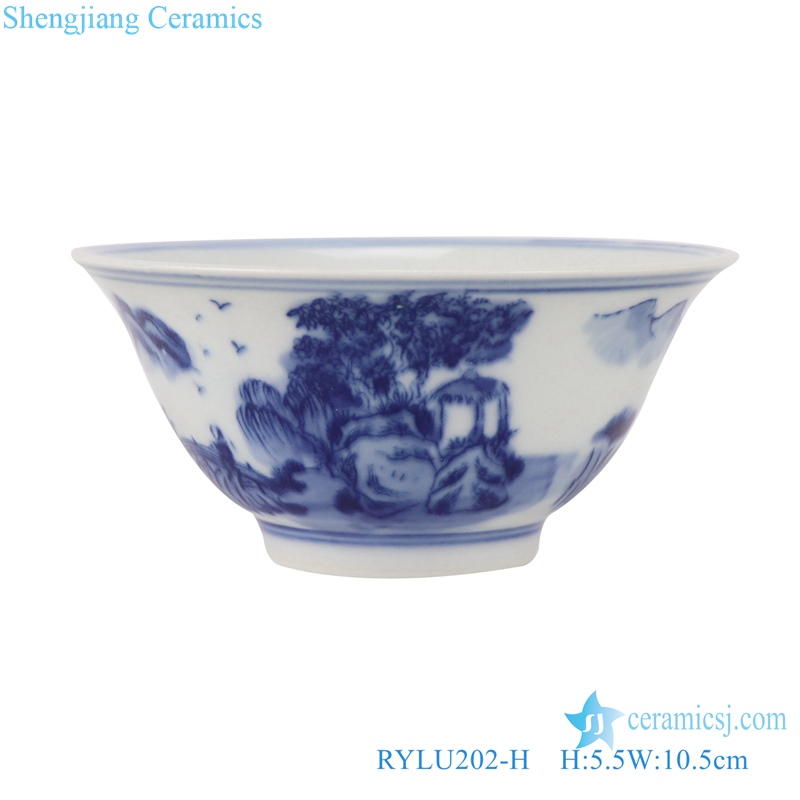 RYLU202-A-B-C-D-E-F-G-H-I blue and white ceramic dinner ware D10.5cm 4inch bowl