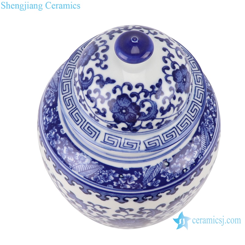 RZBO04 Blue and white twisted branches ceramic tea pot