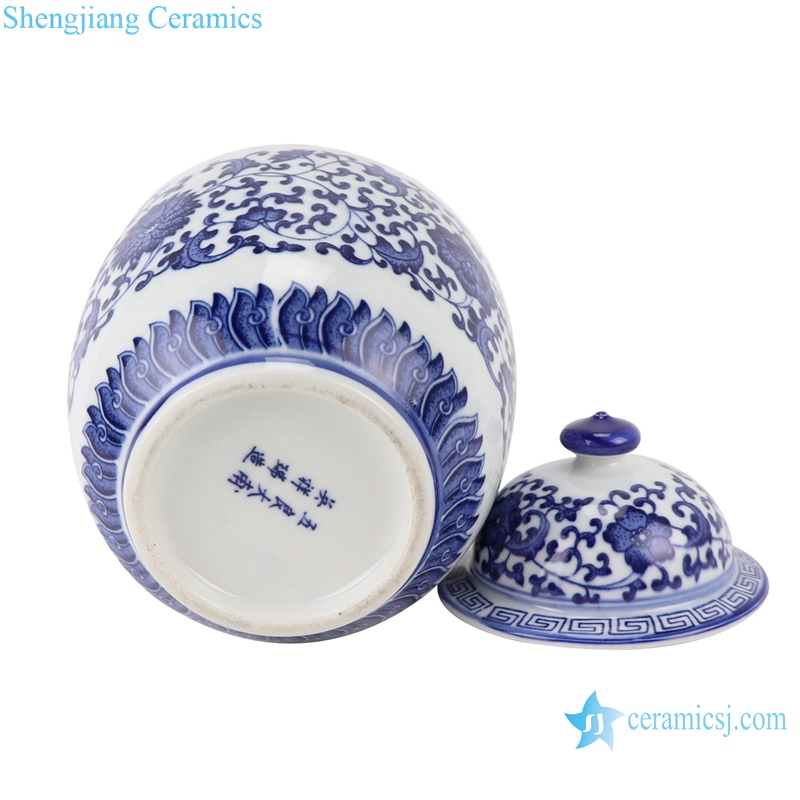 RZBO04 Blue and white twisted branches ceramic tea pot