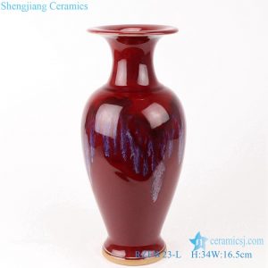 RZFW23-L Red color glazed jun porcelain vase