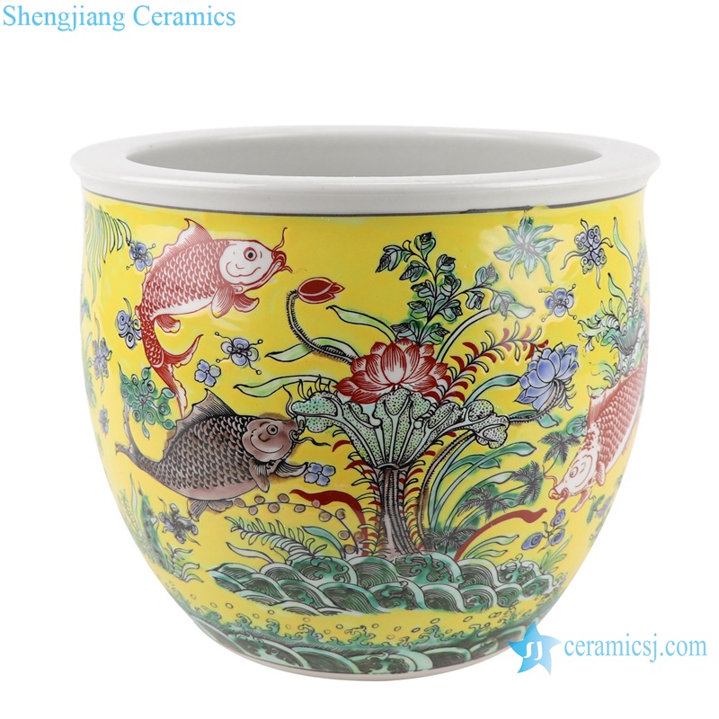 RZJH07-A-B-C Antique high quality famille rose fish bowl