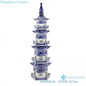 RZKR04-B NEW ancient pure hand made ceramic decorative pagoda 4floors