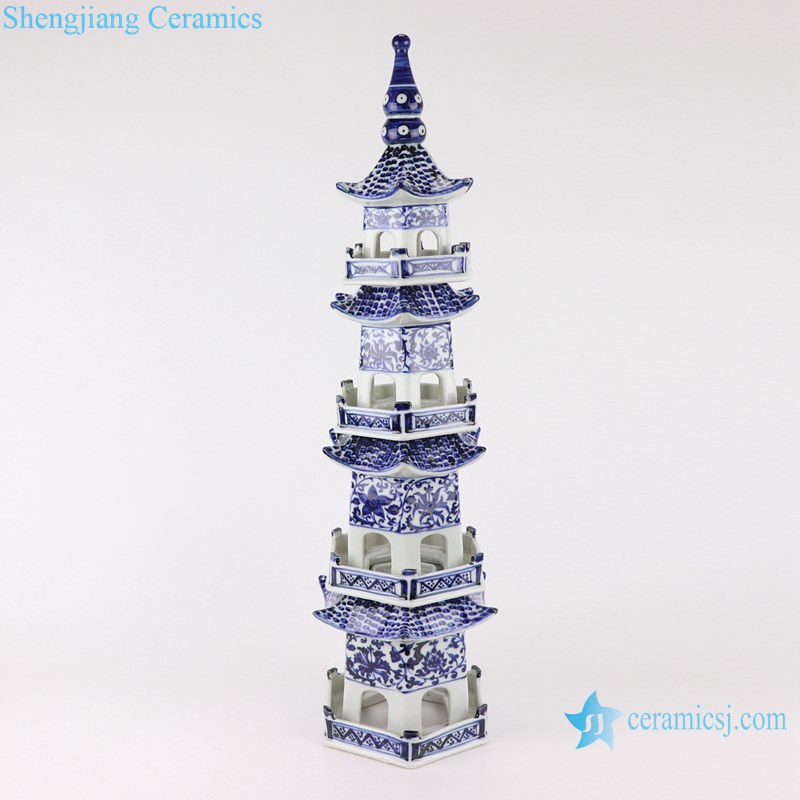 RZKR04-B NEW ancient pure hand made ceramic decorative pagoda 4floors