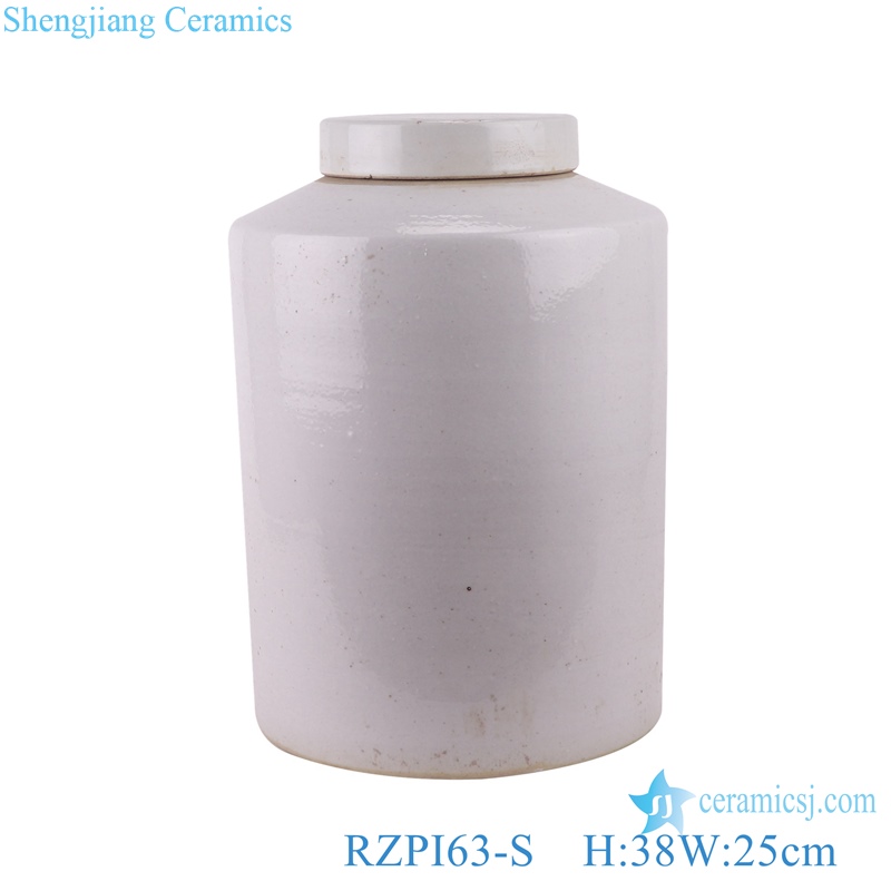 RZPI63-L-S Pure white ceramic porcelain tea jar