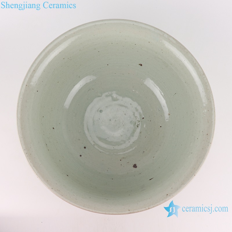 RZPJ14 Antique Clay Dull White ceramic Light Shadow Big bowl