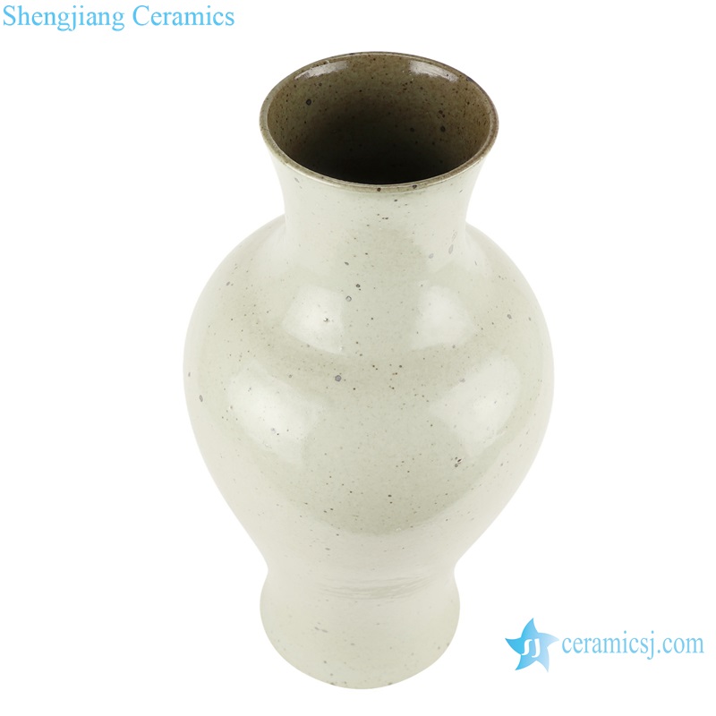 RZPJ15 Antique White Glazed Clay Ceramic Fish Bottle Porcelain Vase