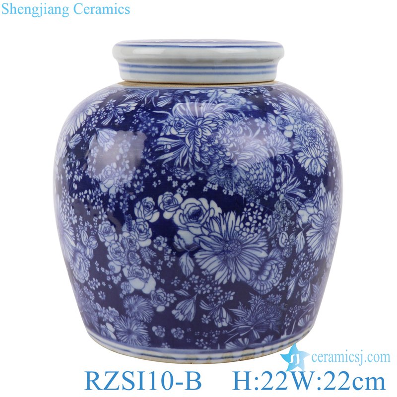 RZSI10-A-B beautiful hand painted blue and white porcelain tea jar