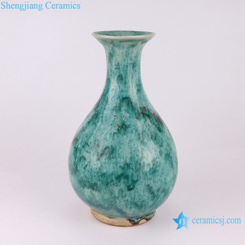 RZSP35 Porcelain Kiln green glazed Okho spring bottle vase Decor