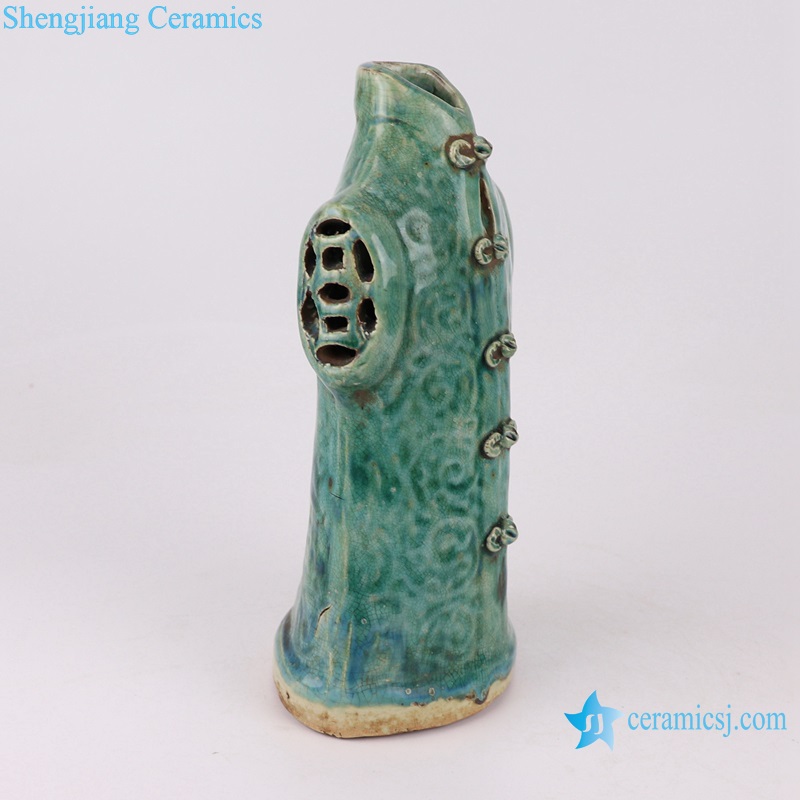 RZSP39 Jingdezhen Antique Kiln green Glazed Body shape clothes Ceramic Vase