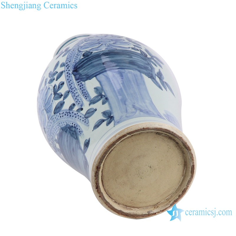 RZSX54 Blue and white Porcelain Bird and Flower Design Animal Caragana Porcelain Tabletop Vase