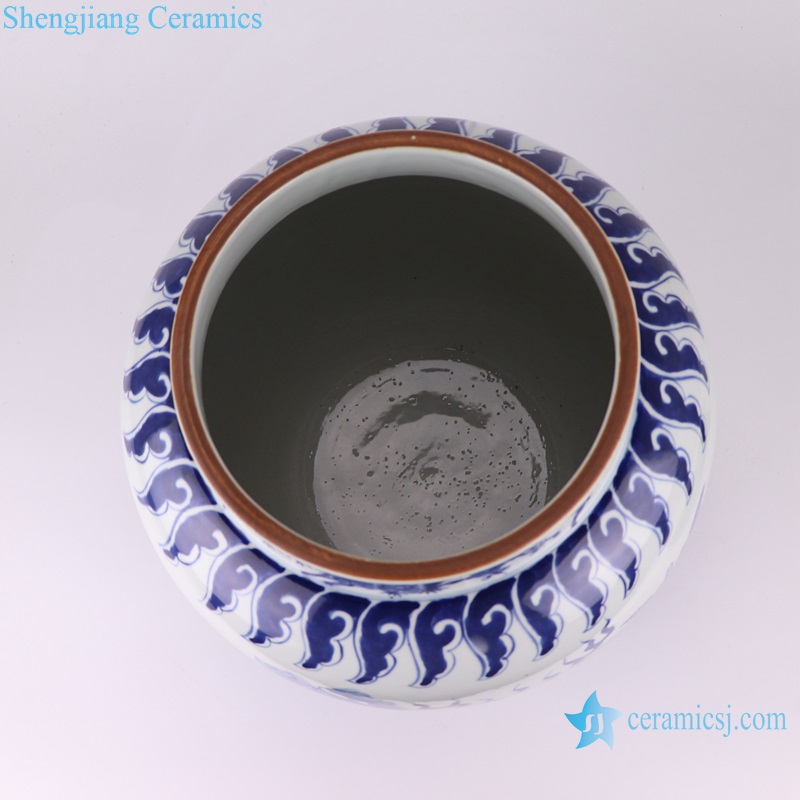 RZUL04 Blue and white Porcelain Unicorn pattern Ceramic Pot Storage Jars