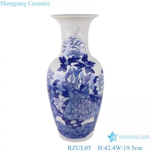 A,Colour:B Vase Decoration Antique Jingdezhen Flowers and Landscape Patterns Ceramic Table Porcelain Decorative Color : A 
