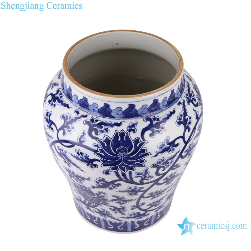 Blue and White Porcelain Twisted flower design Ceramic Pot Storage Holder Tabletop Vase